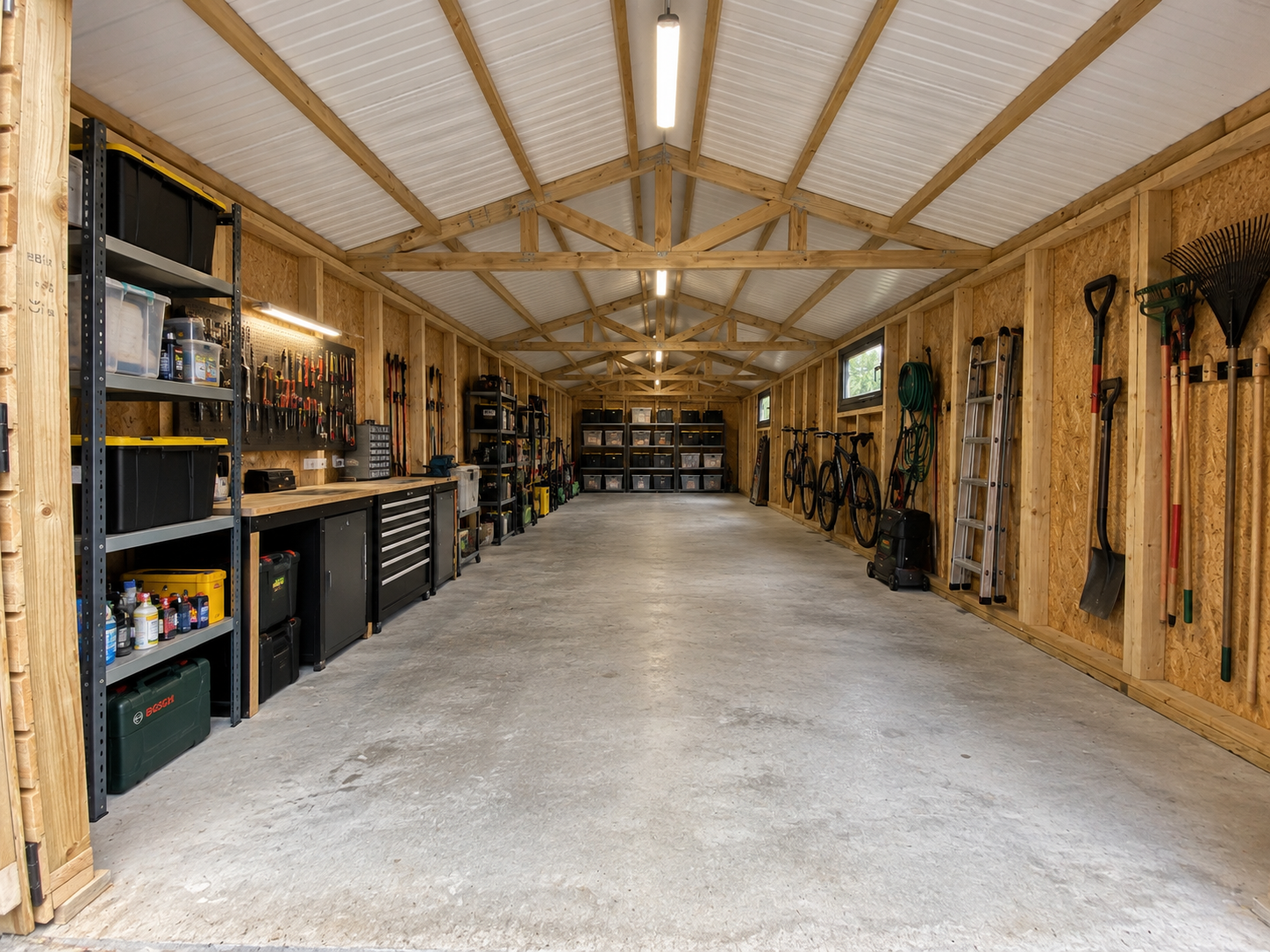 customised interior of timber garage customised interior of timber garage