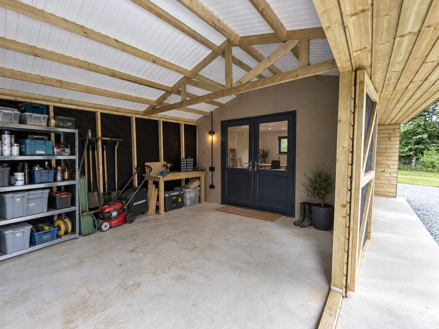 hybrid interior building timber workshop interior customised